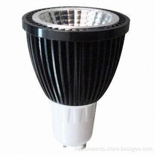 5W GU10 Transparent Black COB Spotlight with Aluminum Housing